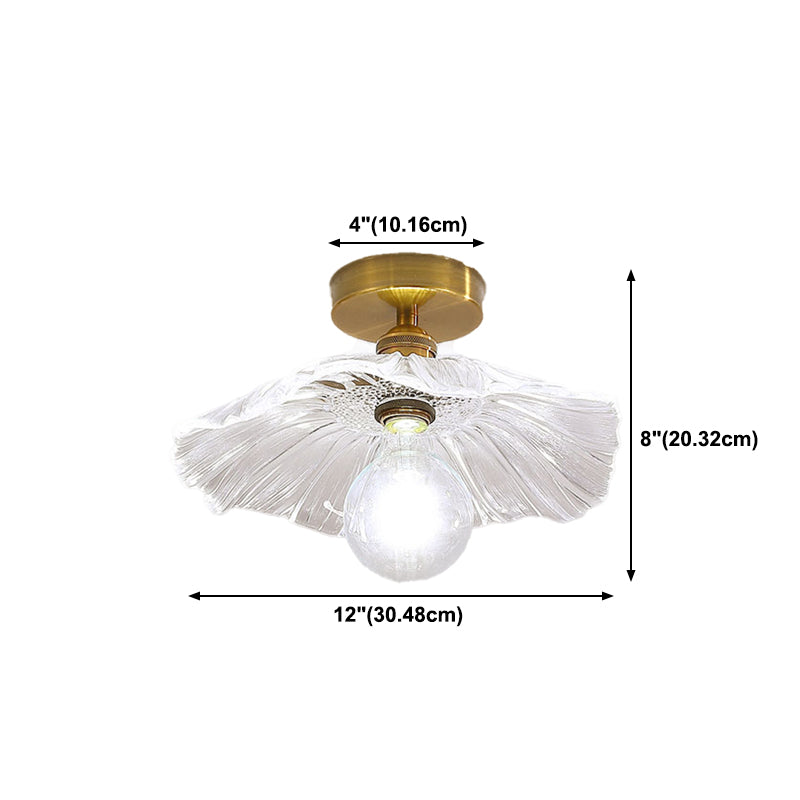 One-Light Vintage Ceiling Light Brass Metal Ceiling Mounted Fixture