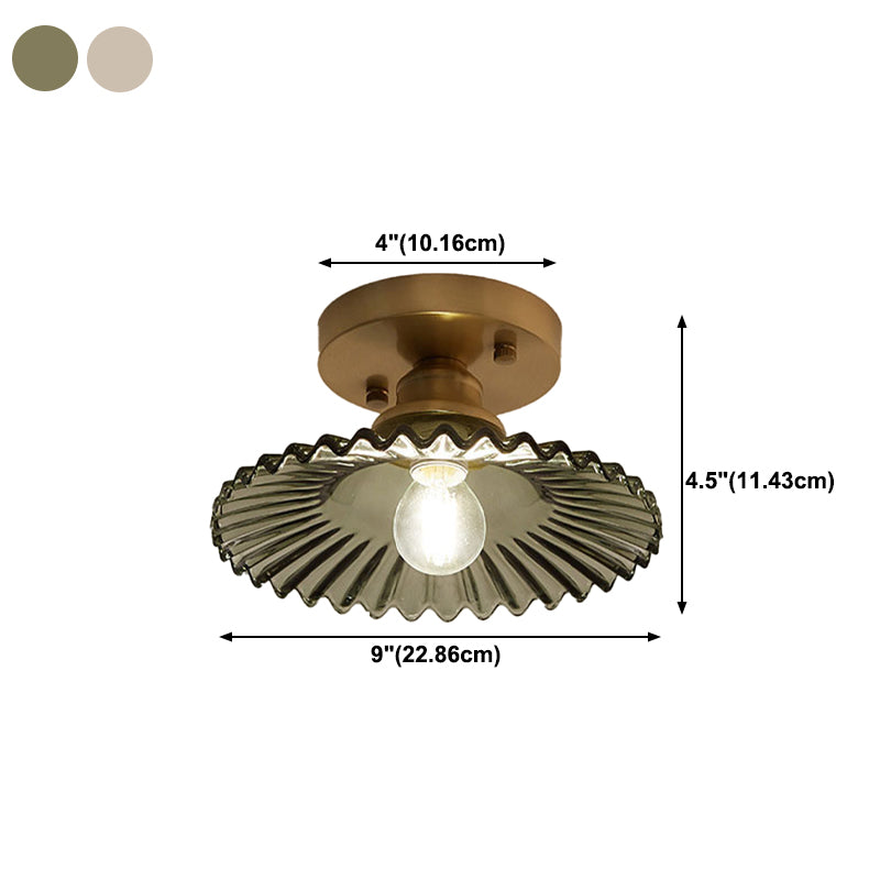 One-Light Vintage Ceiling Light Brass Metal Ceiling Mounted Fixture