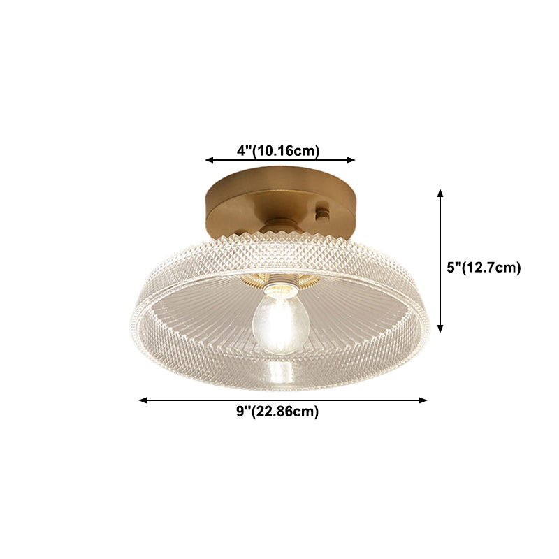 One-Light Vintage Ceiling Light Brass Metal Ceiling Mounted Fixture