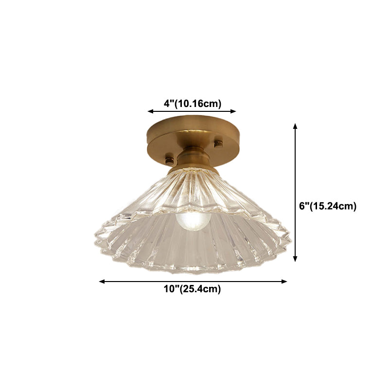 One-Light Vintage Ceiling Light Brass Metal Ceiling Mounted Fixture