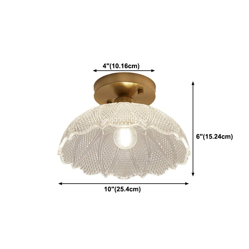 One-Light Vintage Ceiling Light Brass Metal Ceiling Mounted Fixture