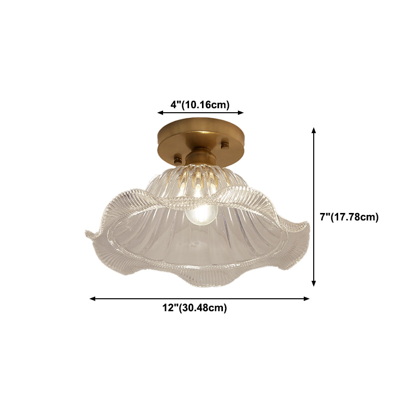 One-Light Vintage Ceiling Light Brass Metal Ceiling Mounted Fixture