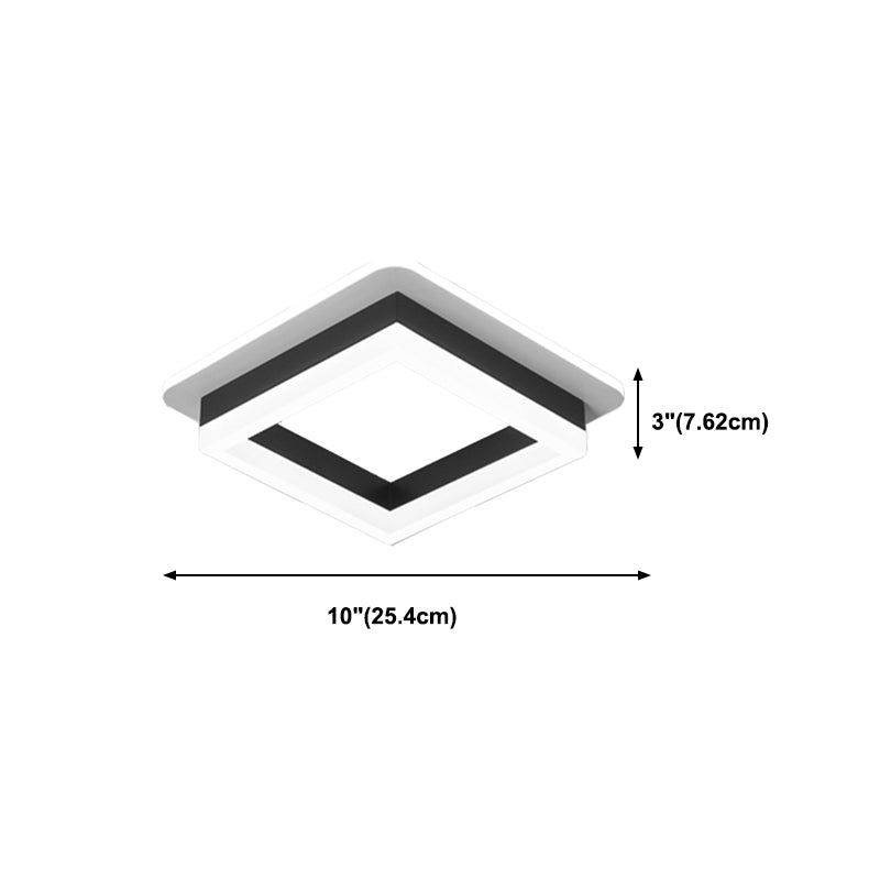 Modern Style Geometry Ceiling Lights Metal 2 Light Ceiling Lamps for Bedroom in Black