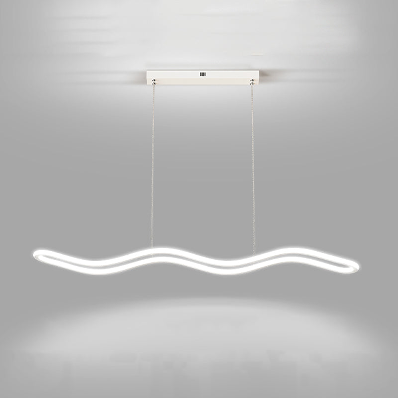Modern Creative Style Hanging Lamp Linear Metal Island Light Fixture for Kitchen