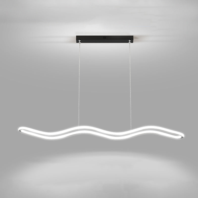 Modern Creative Style Hanging Lamp Linear Metal Island Light Fixture for Kitchen