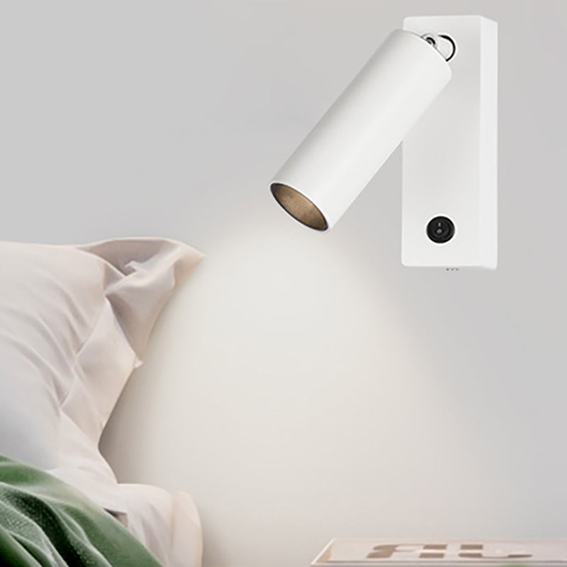 Single Light Bedside Wall Mount Light Metal Adjustable Reading Wall Lamp