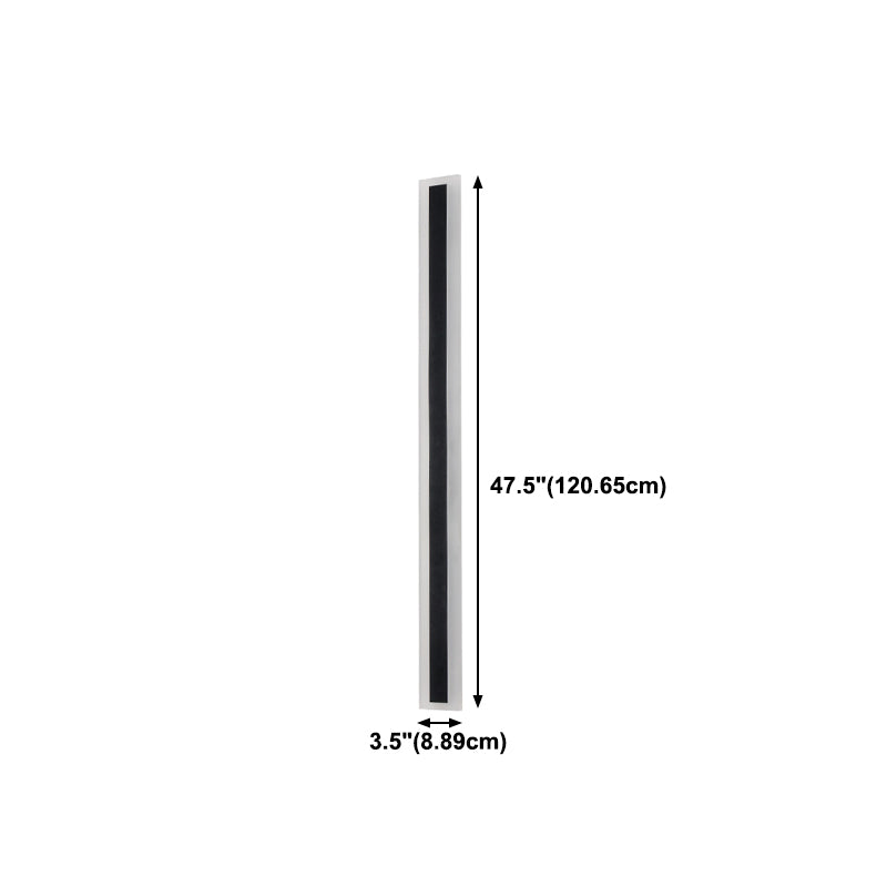 Metal Linear Shape Wall Light Modern 1 Light Wall Mounted Fixture in Black