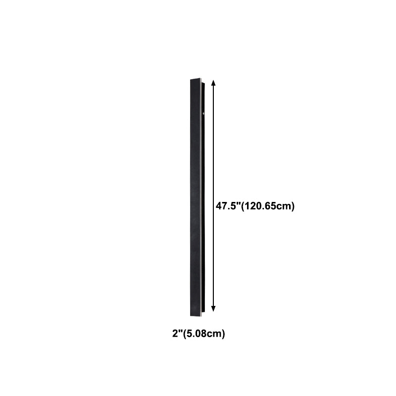 Metal Linear Shape Wall Light Modern 1 Light Wall Mounted Fixture in Black