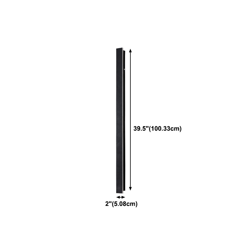 Metal Linear Shape Wall Light Modern 1 Light Wall Mounted Fixture in Black
