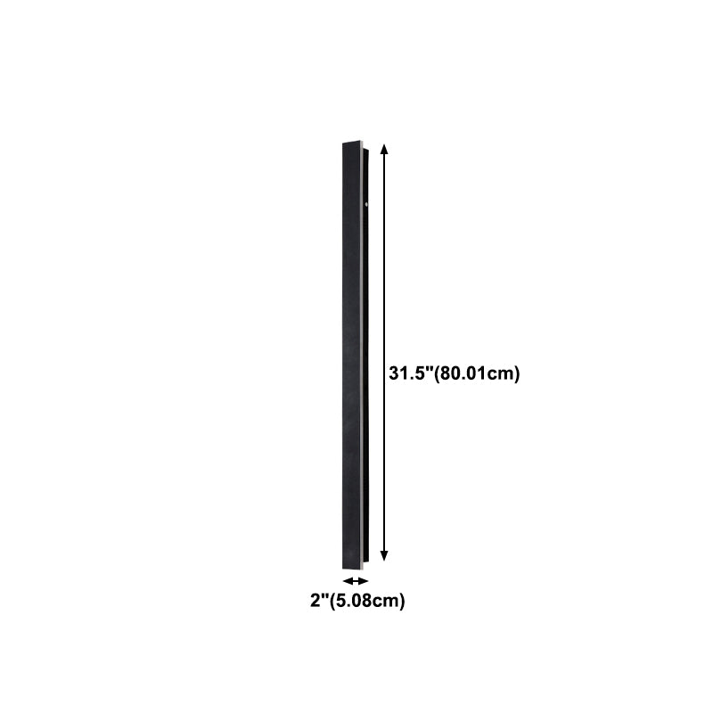 Metal Linear Shape Wall Light Modern 1 Light Wall Mounted Fixture in Black