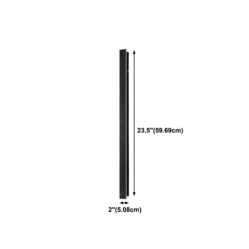 Metal Linear Shape Wall Light Modern 1 Light Wall Mounted Fixture in Black