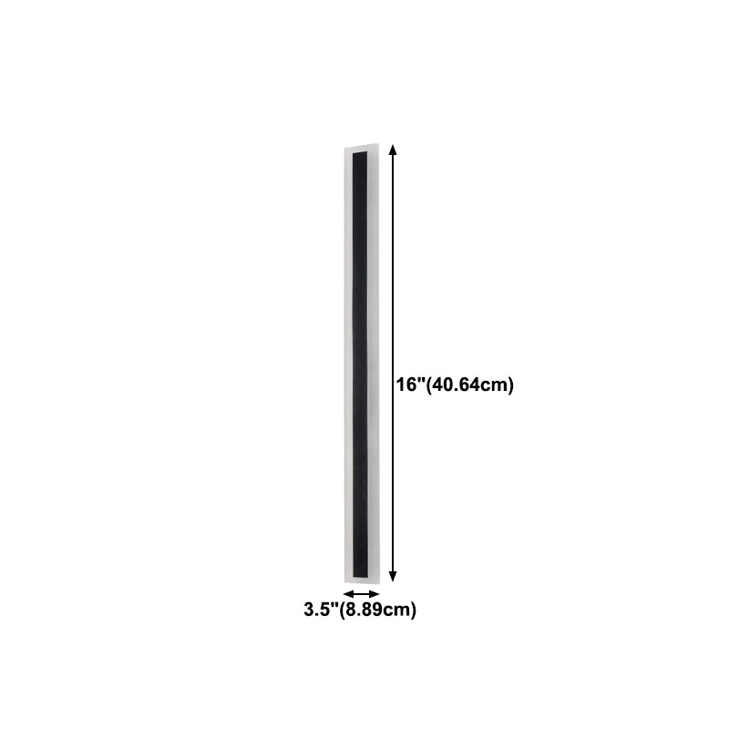 Metal Linear Shape Wall Light Modern 1 Light Wall Mounted Fixture in Black