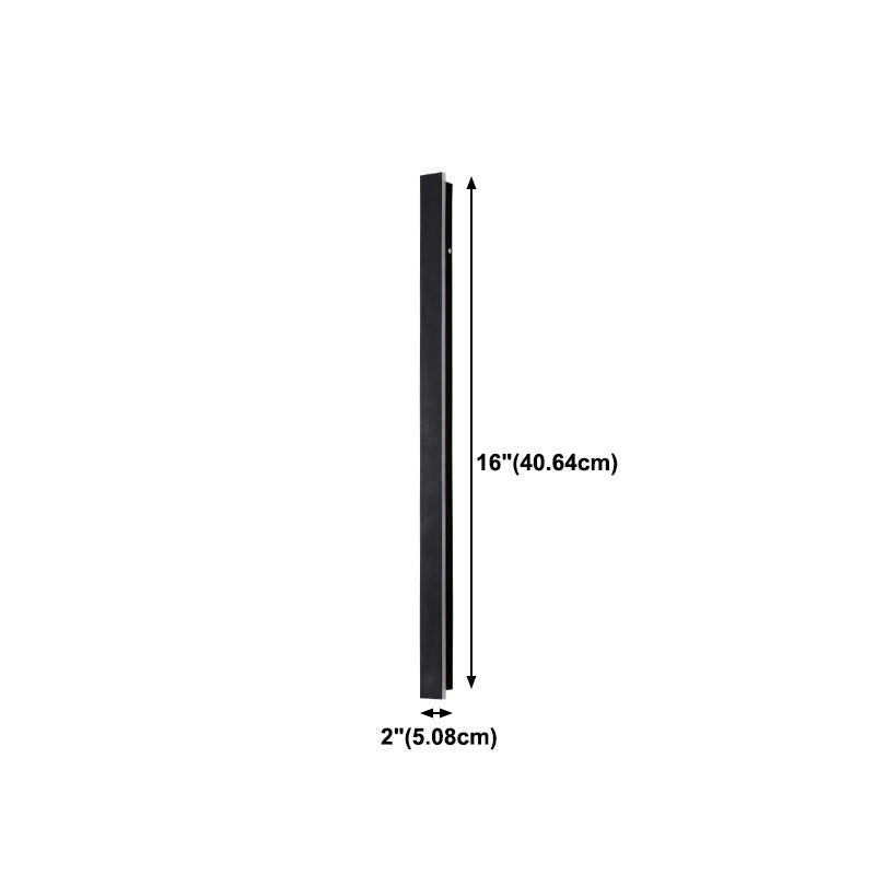 Metal Linear Shape Wall Light Modern 1 Light Wall Mounted Fixture in Black