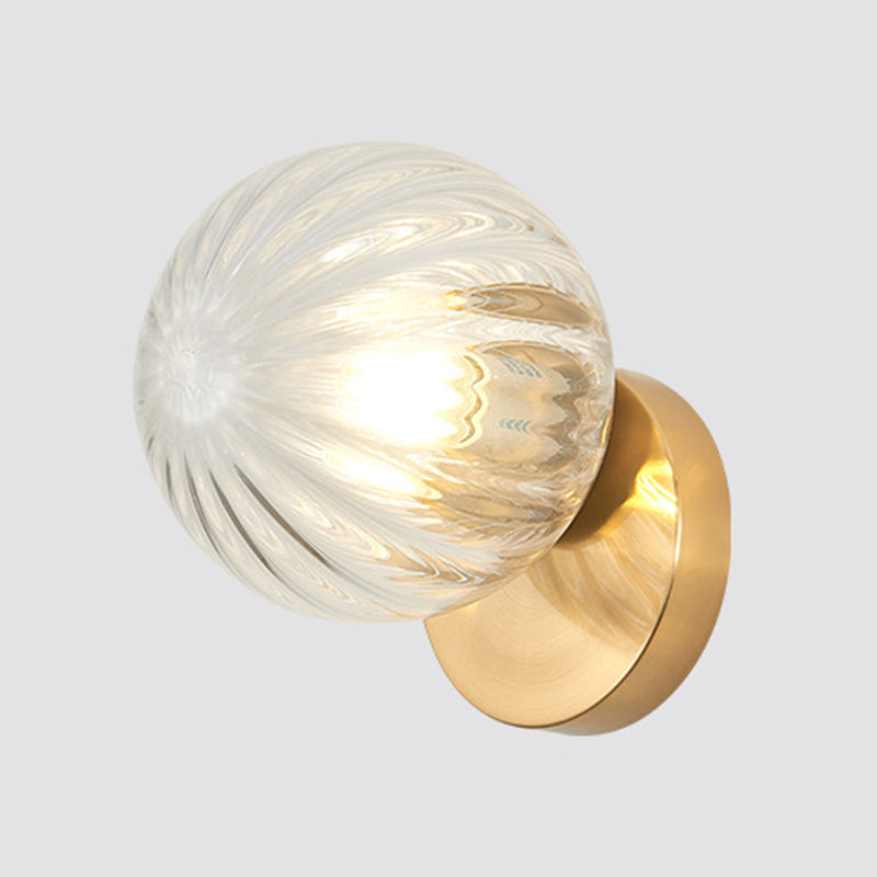 Glass Spherical Shape Wall Lights Modern Style 1 Light Wall Mount Fixture for Living Room