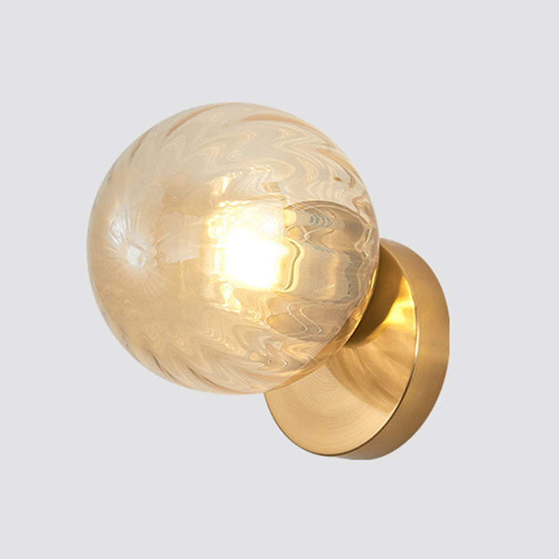 Glass Spherical Shape Wall Lights Modern Style 1 Light Wall Mount Fixture for Living Room