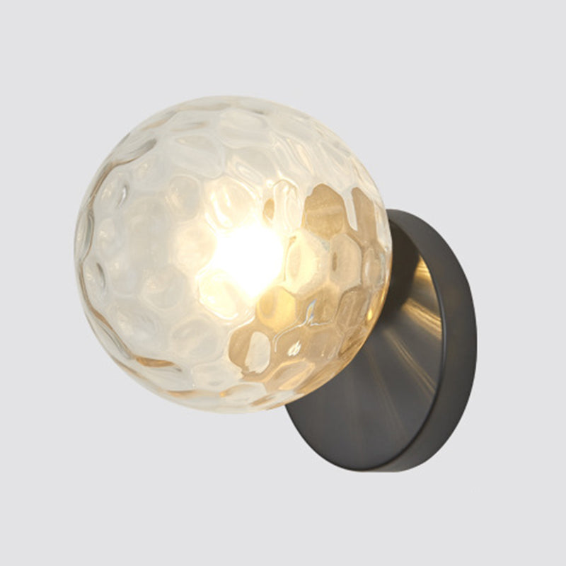 Glass Spherical Shape Wall Lights Modern Style 1 Light Wall Mount Fixture for Living Room