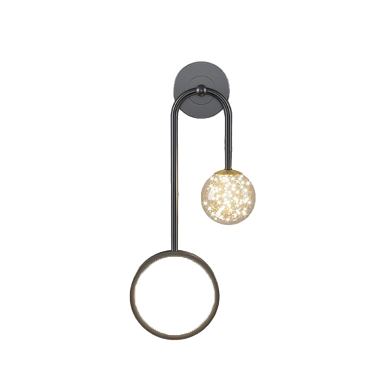 Glass Spherical Shape Wall Lights Modern Style 2 Light Wall Mount Fixture for Bedroom