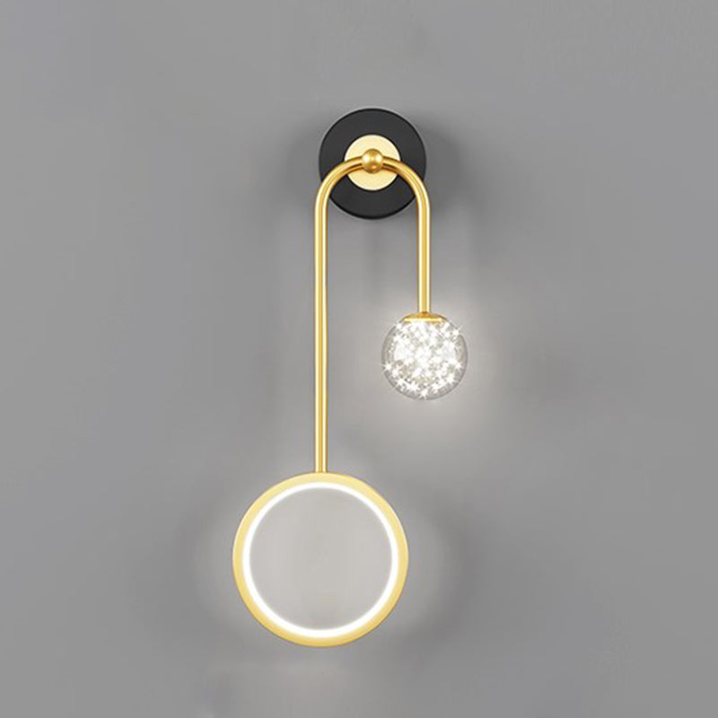 Glass Spherical Shape Wall Lights Modern Style 2 Light Wall Mount Fixture for Bedroom