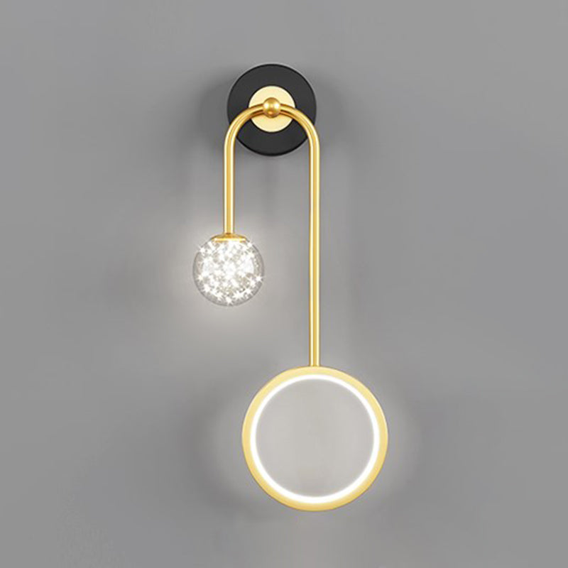 Glass Spherical Shape Wall Lights Modern Style 2 Light Wall Mount Fixture for Bedroom