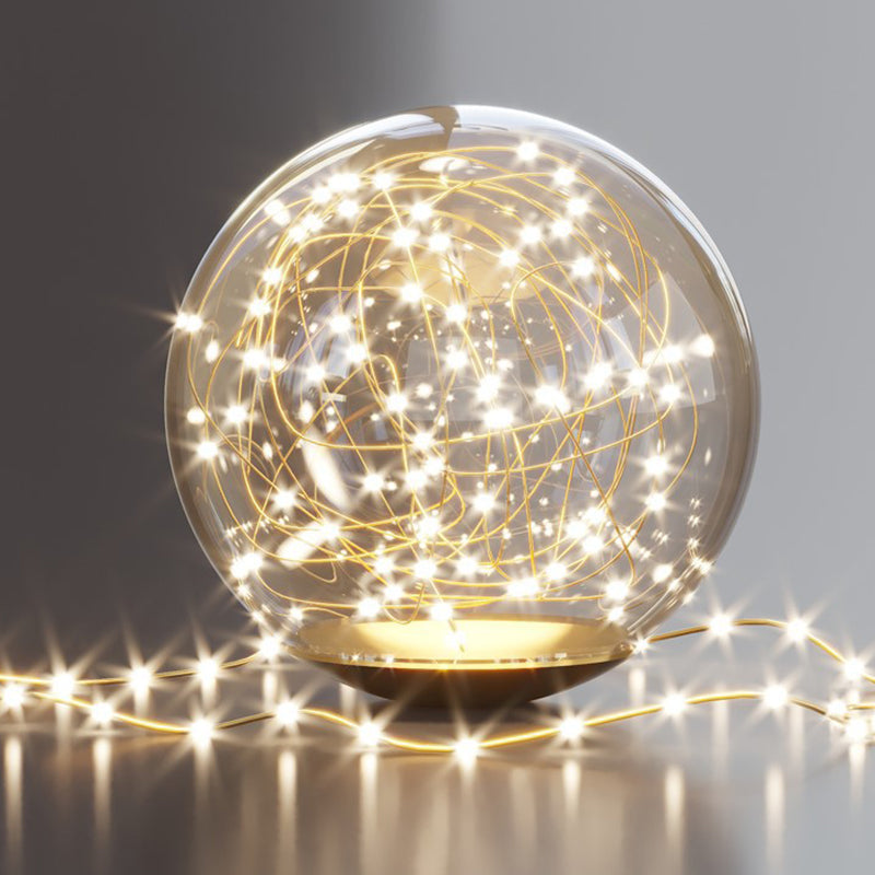 Glass Spherical Shape Wall Lights Modern Style 2 Light Wall Mount Fixture for Bedroom