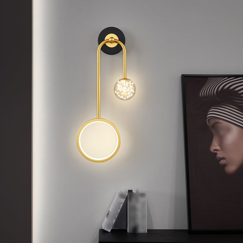 Glass Spherical Shape Wall Lights Modern Style 2 Light Wall Mount Fixture for Bedroom