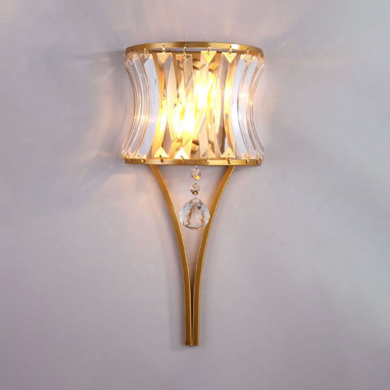 Crystal Geometry Shape Wall Lights Modern Style 2 Light Wall Sconce for Dining Room