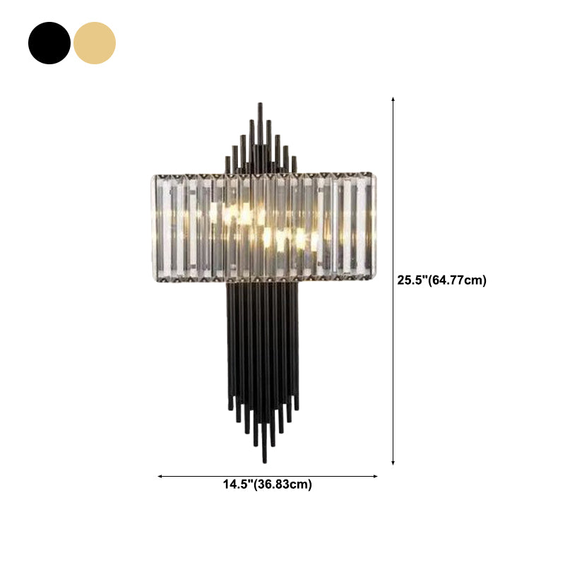 Crystal Geometry Shape Wall Lights Modern Style 2 Light Wall Sconce for Dining Room