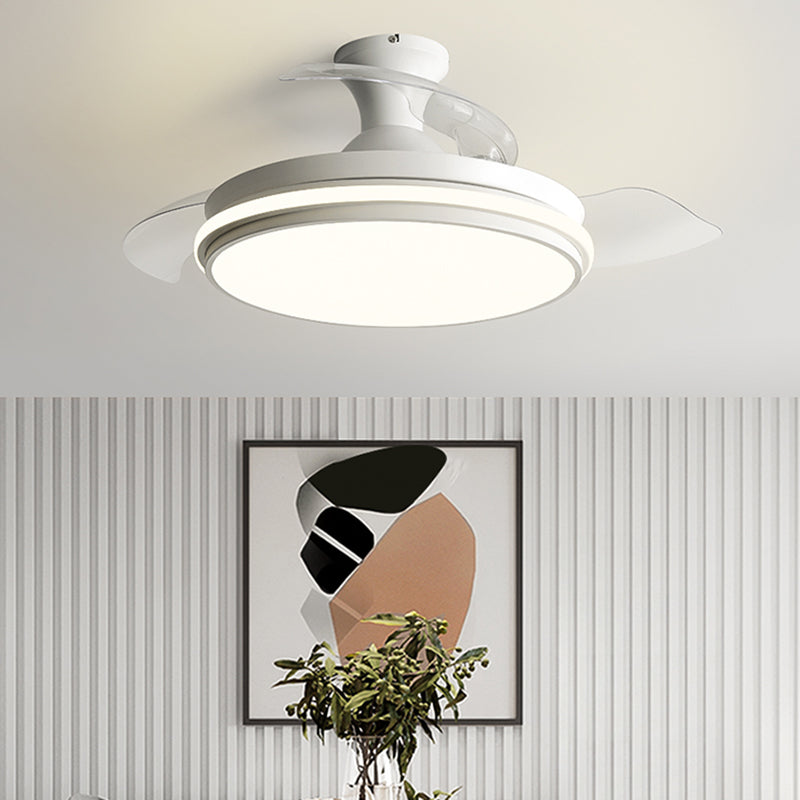 Round Ceiling Fan Lamp Kids Style Metal 1 Light Ceiling Fan Lighting