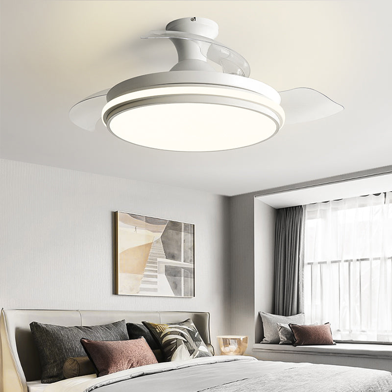 Round Ceiling Fan Lamp Kids Style Metal 1 Light Ceiling Fan Lighting