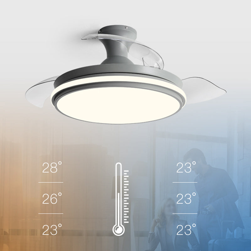 Round Ceiling Fan Lamp Kids Style Metal 1 Light Ceiling Fan Lighting