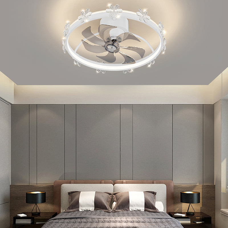 Round Shape Metal Ceiling Fans Modern Multi-Lights Ceiling Fan Lamp Fixture