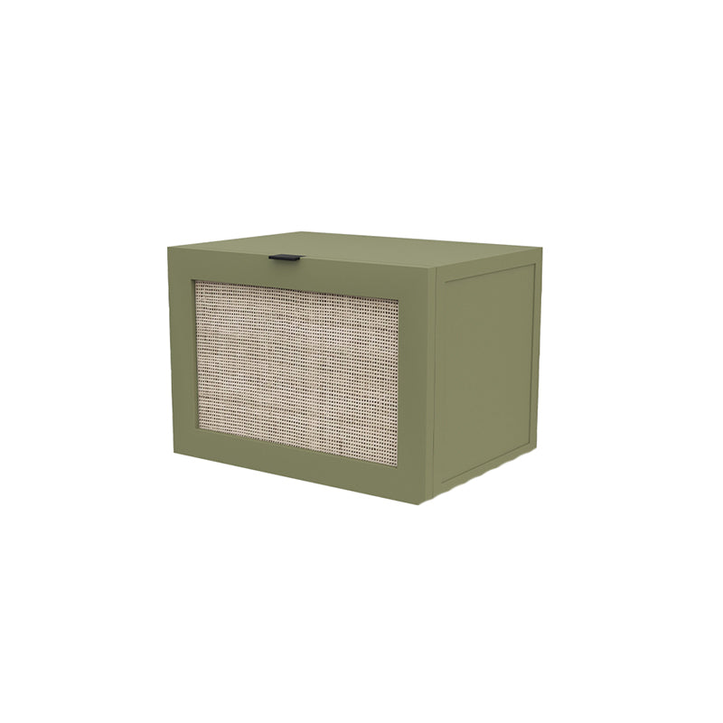 Modern Style Rattan Frame Timber Top White/black/grey/green Nightstand