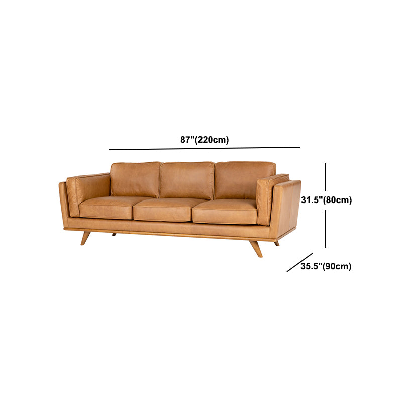 Fabric Pillow Top Arm Sofa 31.5"High Cushion Back Sectional Sofa,Brown