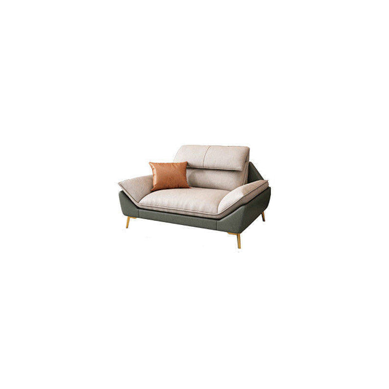 Beige Faux Leather Removable Cushions Sofa/Sectionals with Stain-Resistant