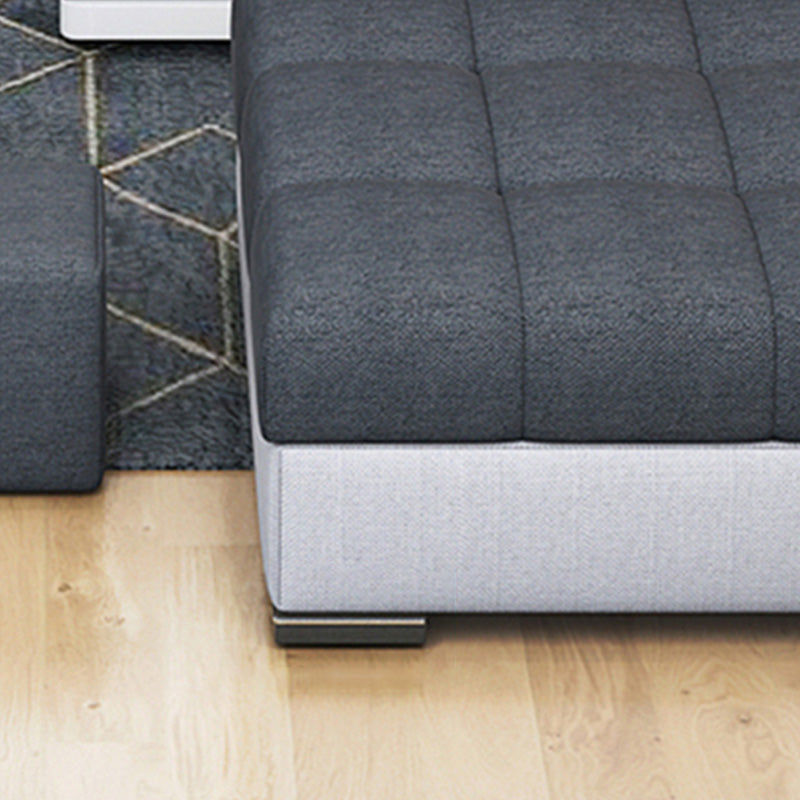 157.5"W √ó 94.49"D √ó 35.43"H Linen Blend Square Arm Sectionals with Storage