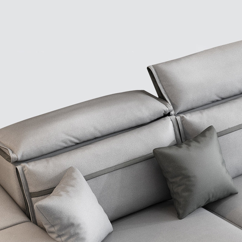 Scandinavian Removable Cushions Sloped Arms Sectionals for Living Room