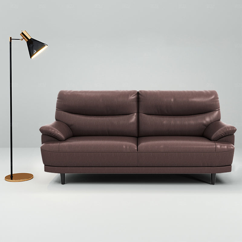 Stain Resistant Leather Pillow Top Arm Biscuit Back Settee Couch