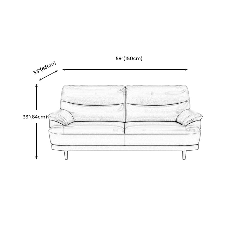 Stain Resistant Leather Pillow Top Arm Biscuit Back Settee Couch