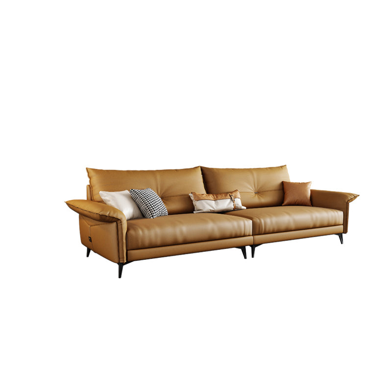 Contemporary Dark Brown Cushions Standard Pillow Top Arm Settee