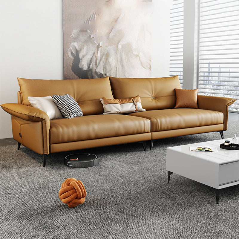 Contemporary Dark Brown Cushions Standard Pillow Top Arm Settee