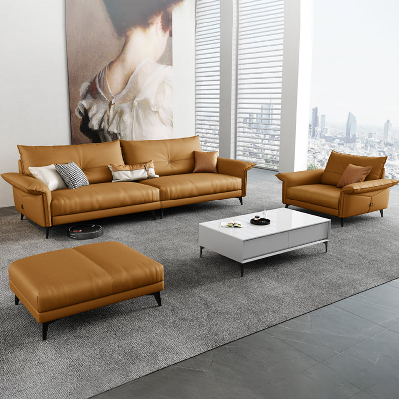 Contemporary Dark Brown Cushions Standard Pillow Top Arm Settee