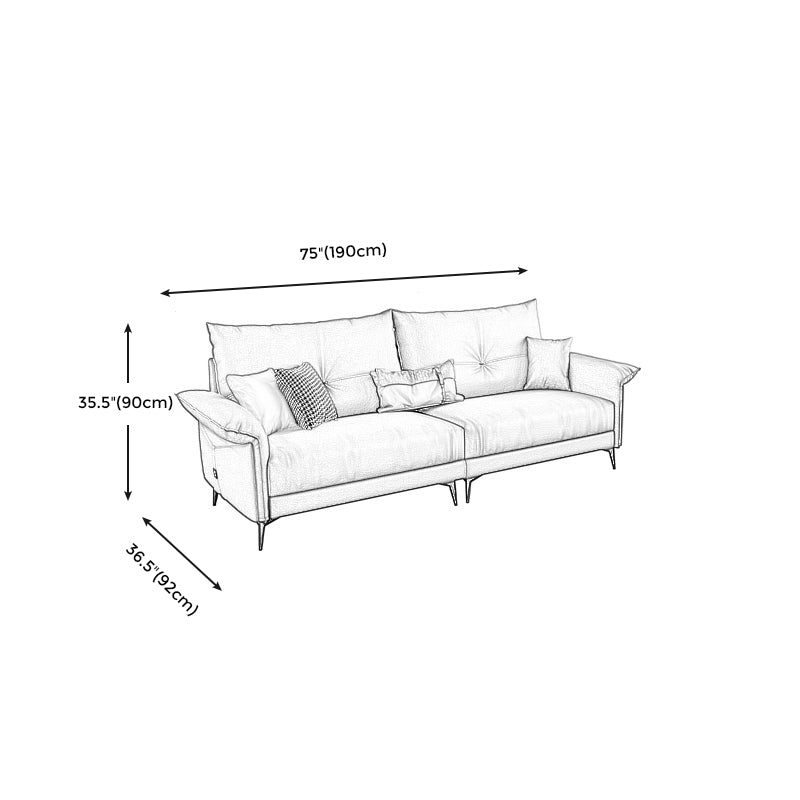 Contemporary Dark Brown Cushions Standard Pillow Top Arm Settee