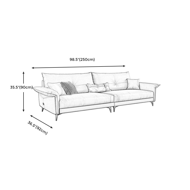 Contemporary Dark Brown Cushions Standard Pillow Top Arm Settee