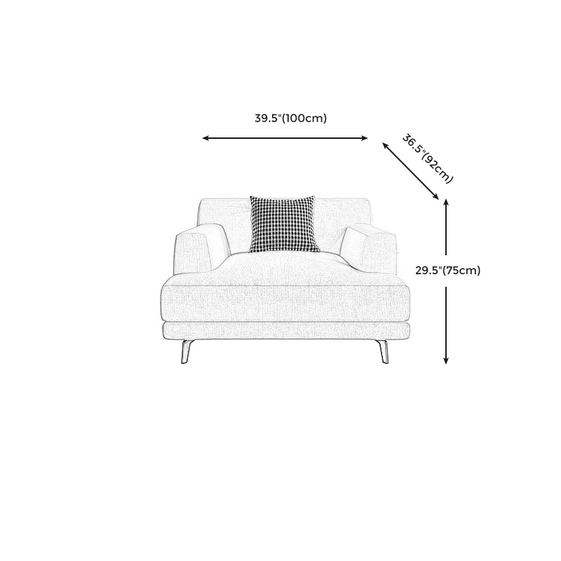 Stain Resistant Stationary Living Room Recessed Arm Standard Seating