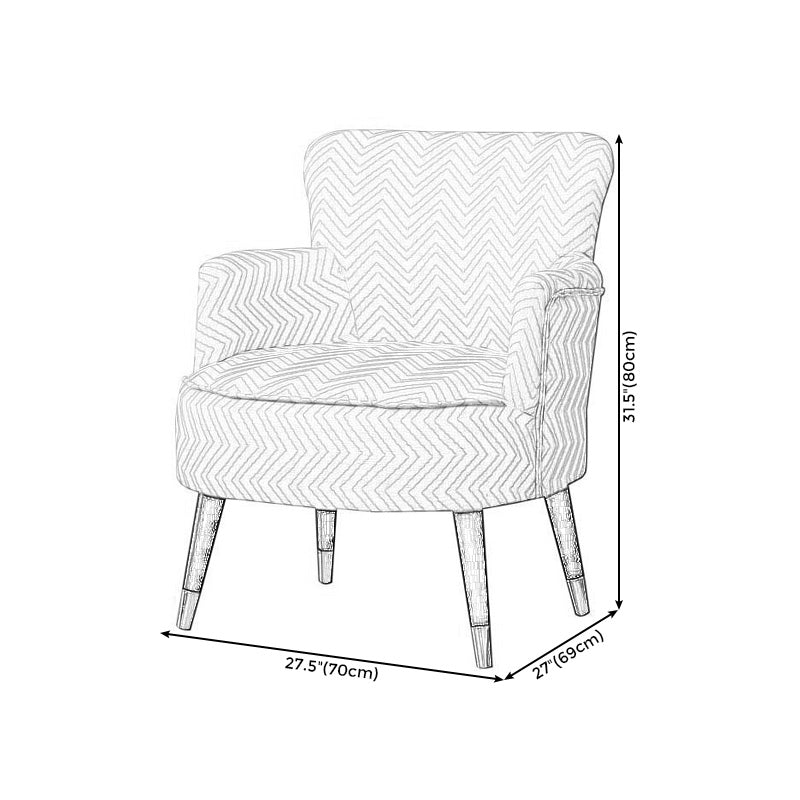 27.55"Wide*27.55"Deep Arm Chair with Square Arms, Basic Four Legs