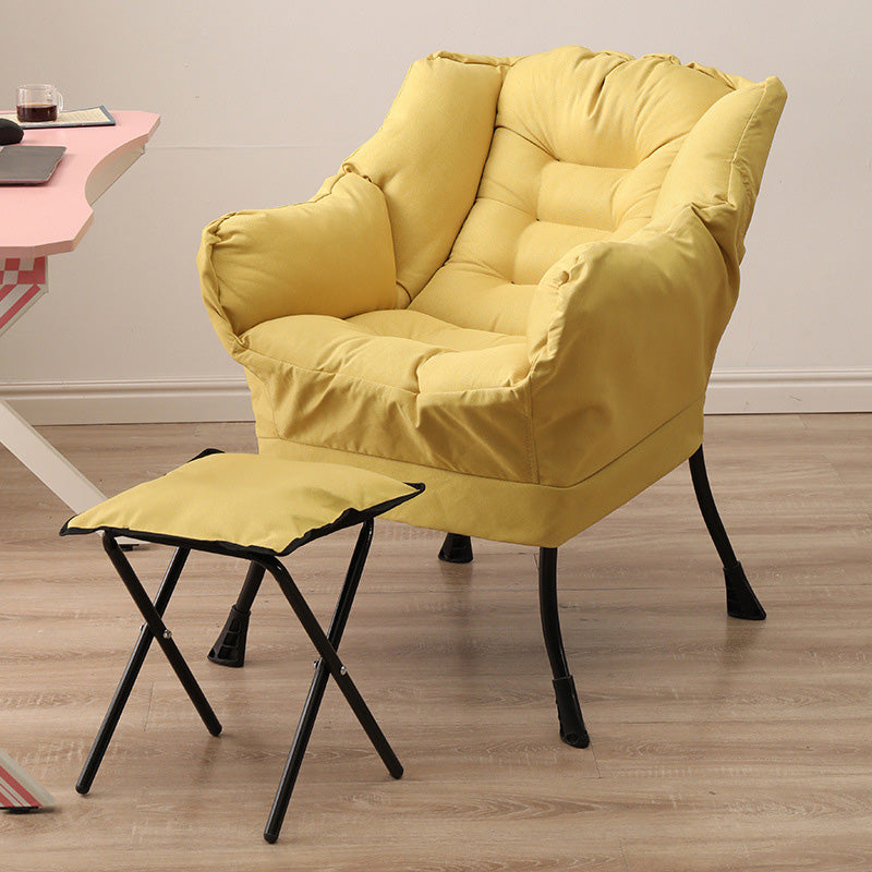 29.52"W*27.55"D Cotton Blend Arm Chair with Basic Four Black Legs, Flared Arms