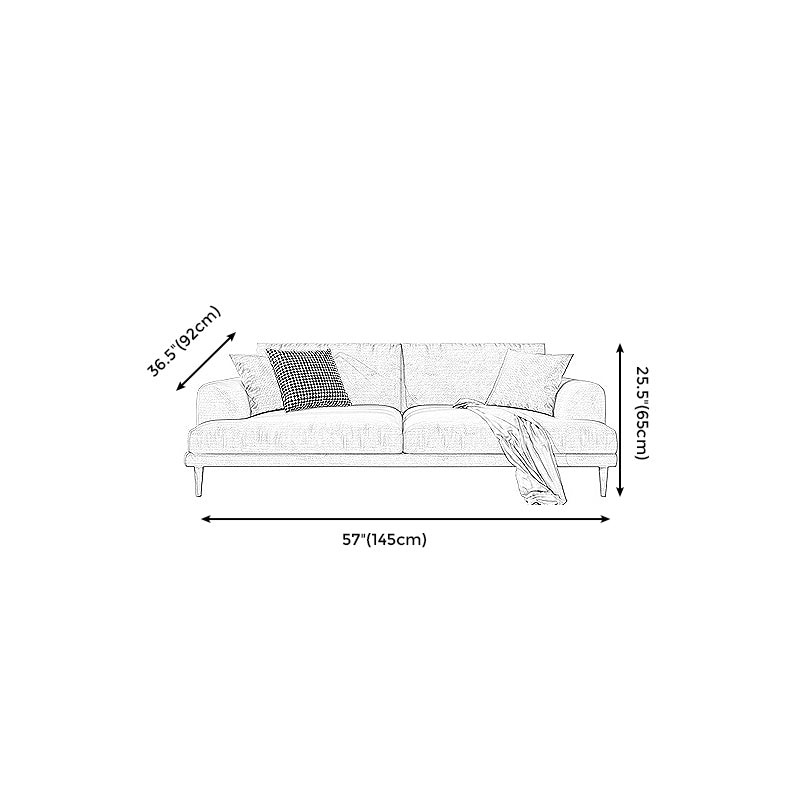 Stationary Living Room Recessed Arm Standard Modern Beige Sofa