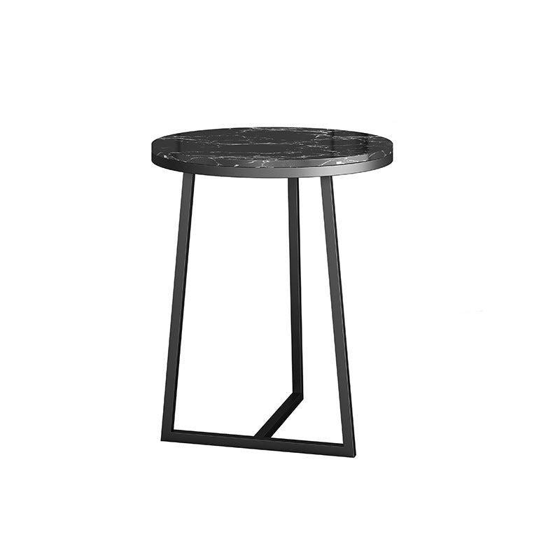 Round Marble Top End Table Metal Frame Sofa Side End Table for Living Room
