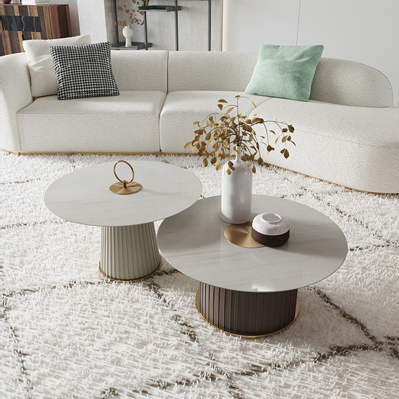 Pedestal End Table  Modern Round Side End Table for Living Room