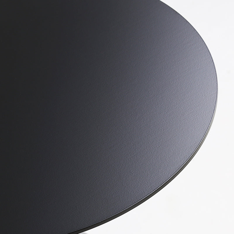 Contemporary Metal Round Side End Table with Single Terrazzo Base